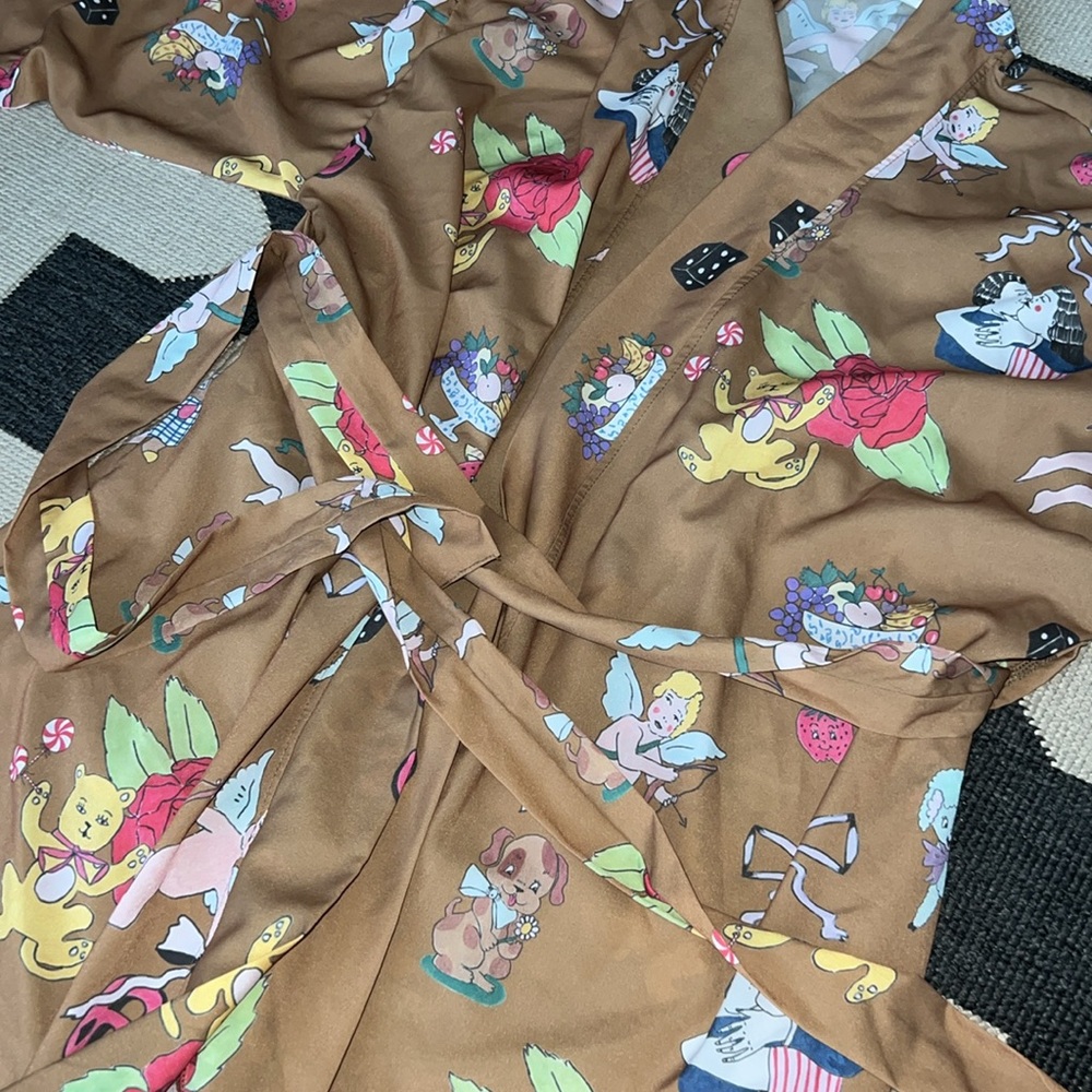 Solstice Intimates x 69 Tearz Crepe Short Robe - Picture 5 of 6
